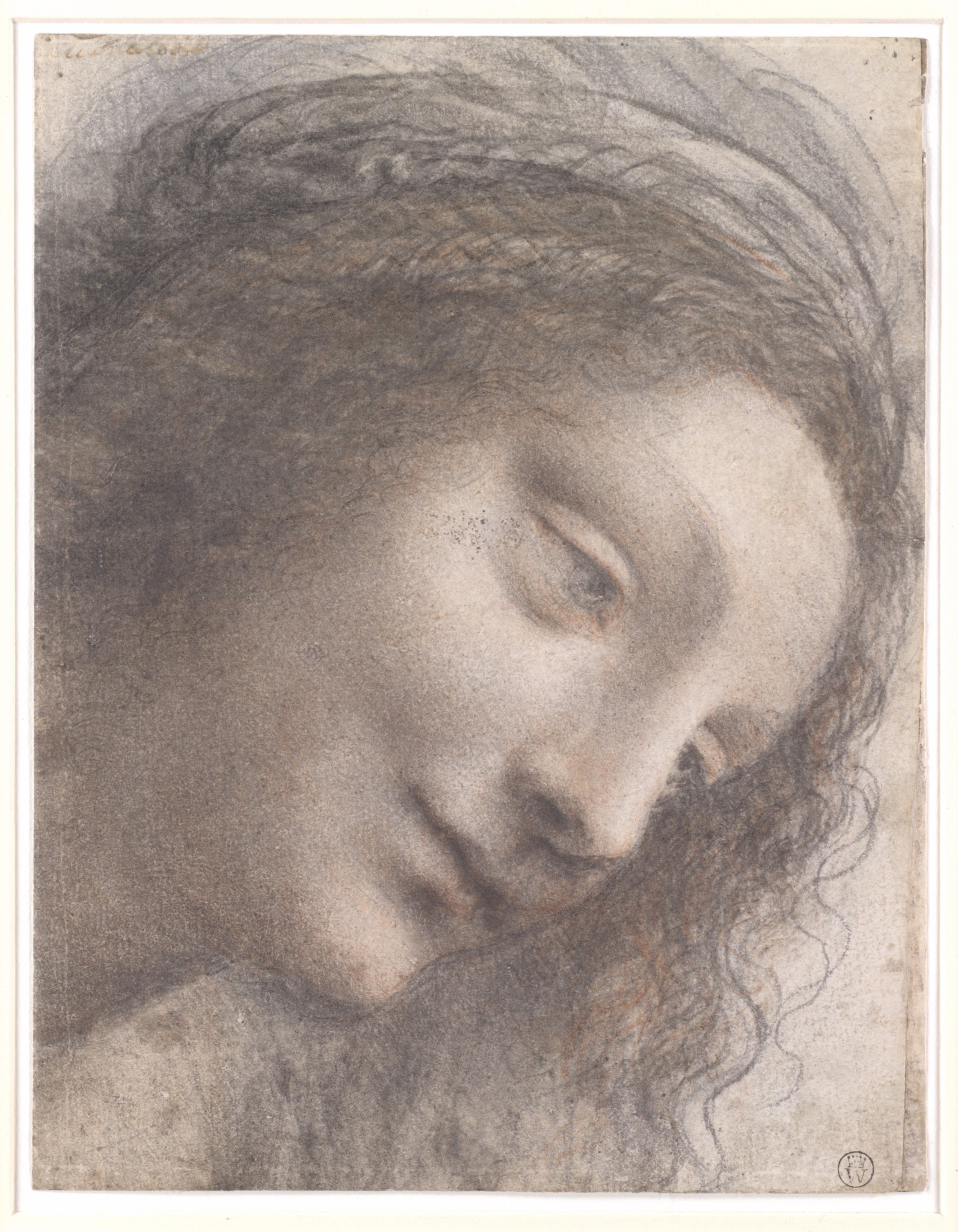 The Head of the Virgin in Three-Quarter View Facing Right, Leonardo da Vinci, 1508–12, The Metropolitan Museum of Arts, New-York City, USA.