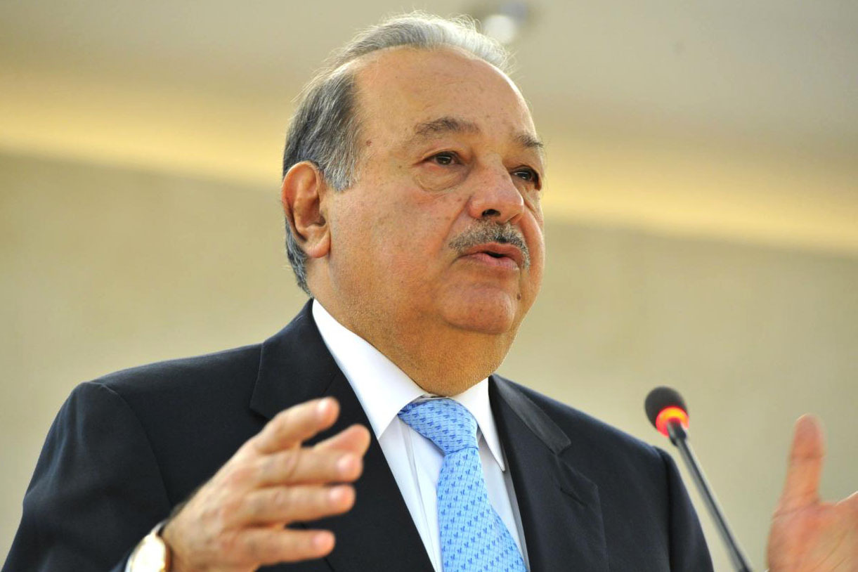 Carlos Slim Helú, President of the Carlos Slim Foundation, addresses during the Geneva Lectures Series, Palais des Nations. Monday 11 June 2012. Photo by Violaine Martin